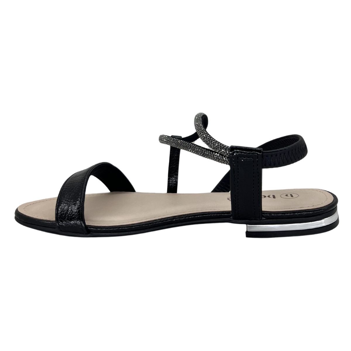 Sandália Rasteira Strass Bebecê 1028466 - Feminino Preto 3
