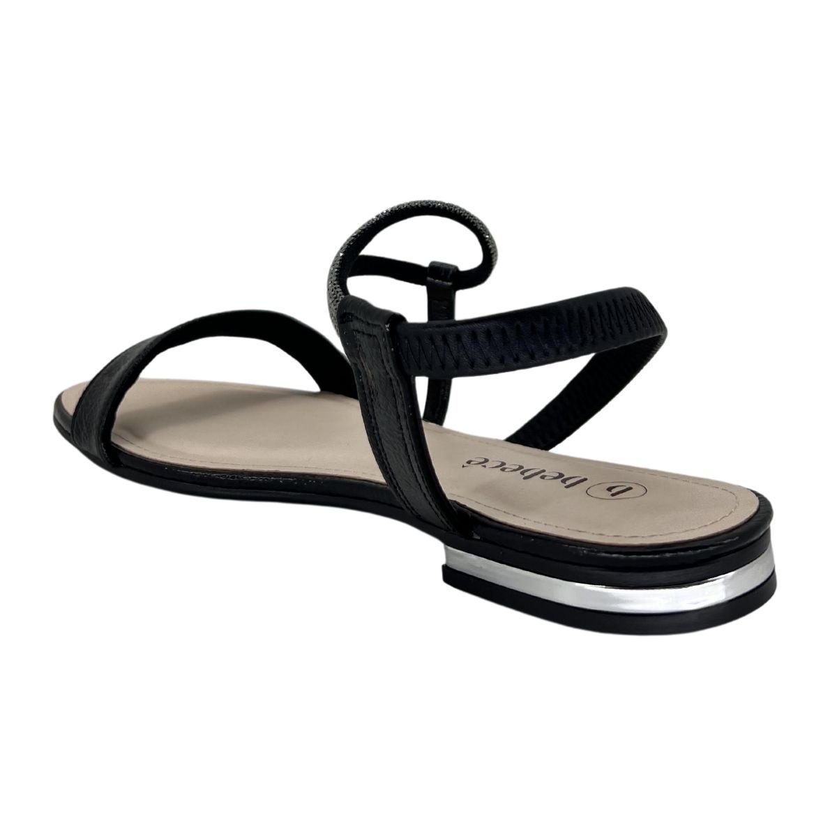 Sandália Rasteira Strass Bebecê 1028466 - Feminino Preto 4