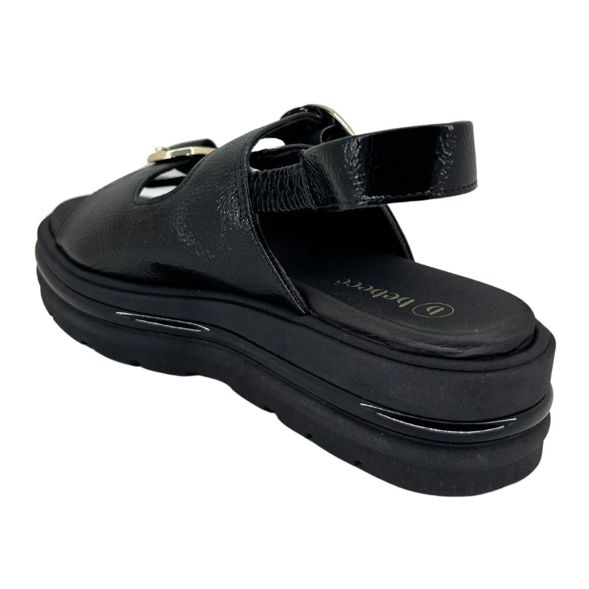 Sandália Papete Bebecê Tratorada Fivelas 2230407 Feminino Preto