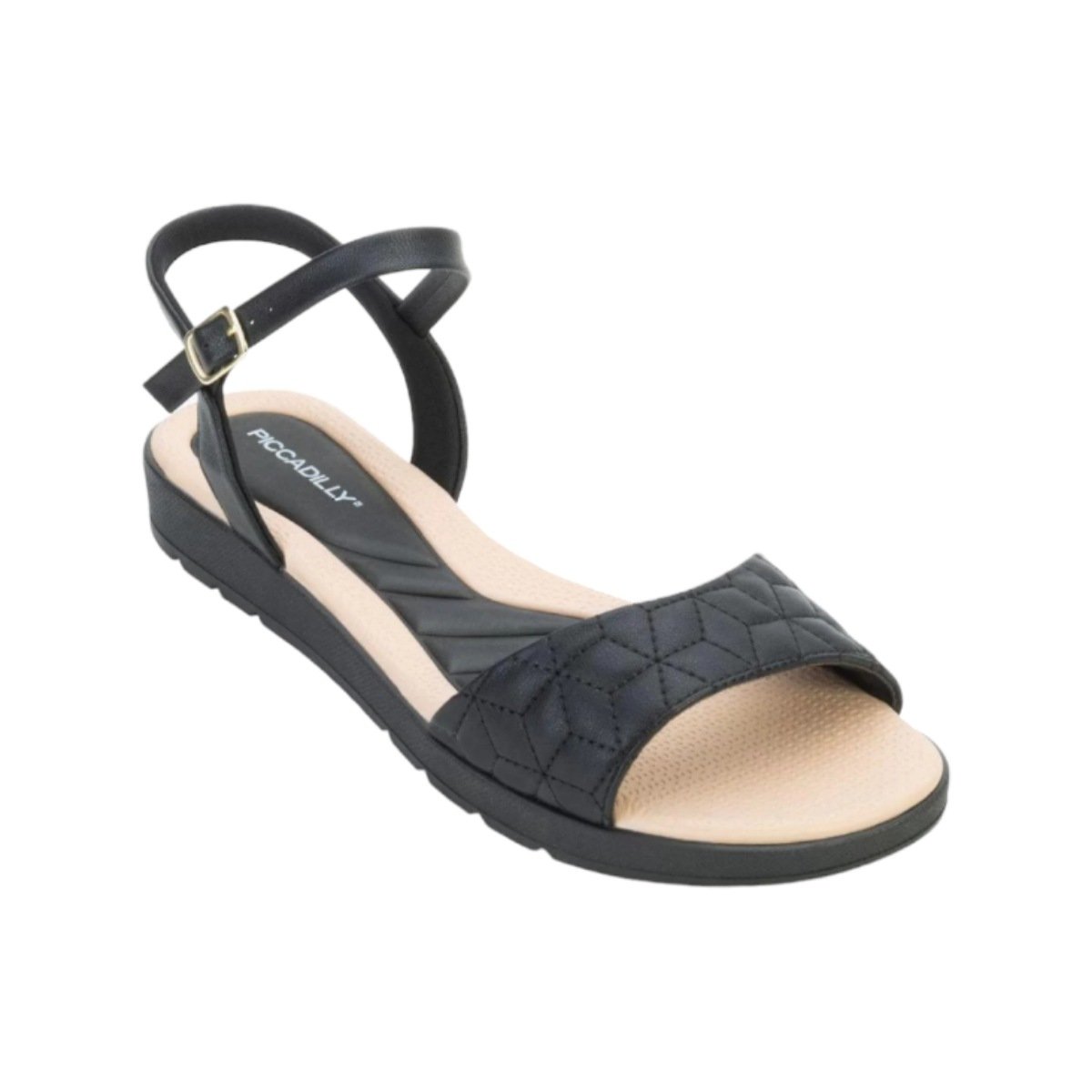 Sandália Piccadilly Flatform 410027 - Feminino Preto/Bege 1