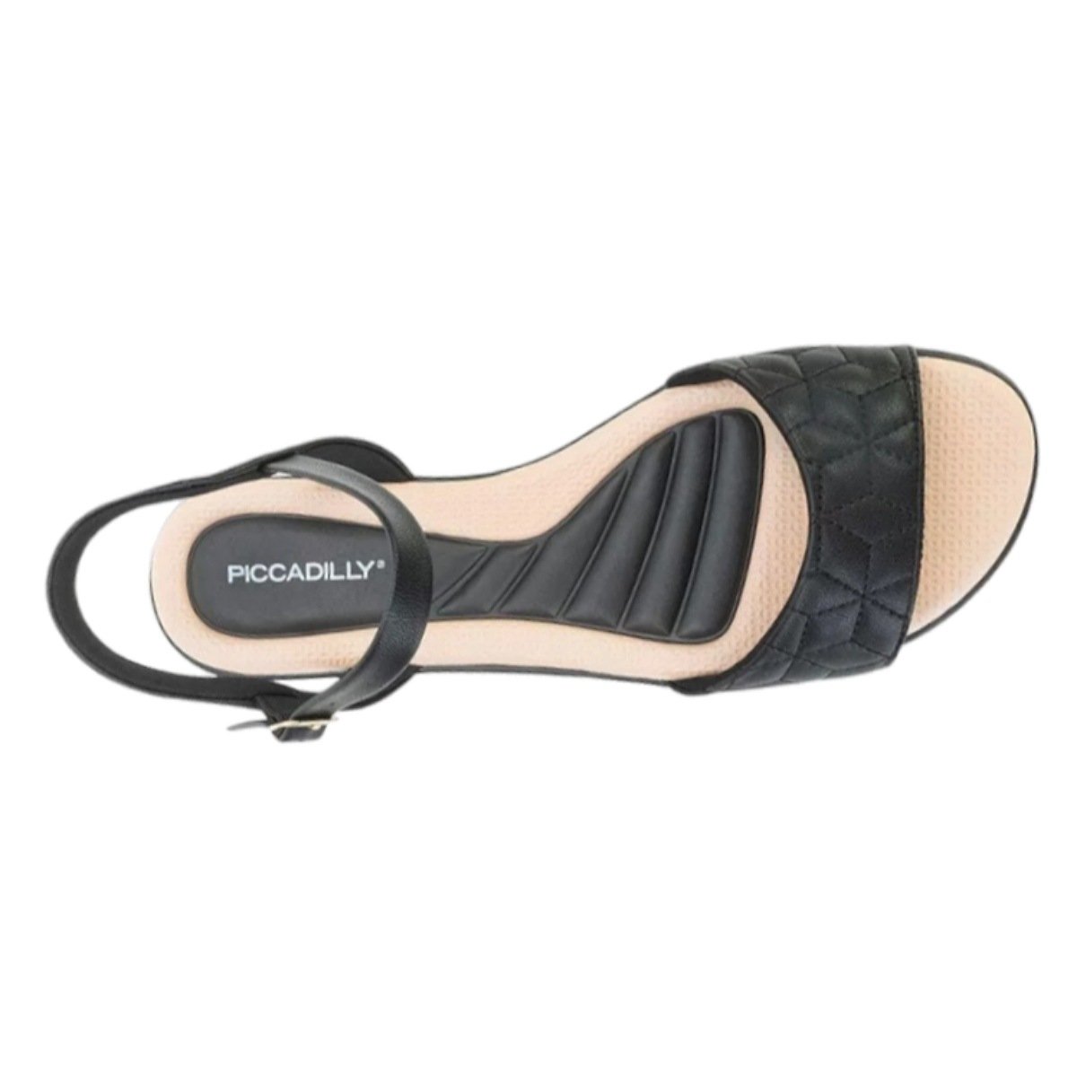 Sandália Piccadilly Flatform 410027 - Feminino Preto/Bege 3