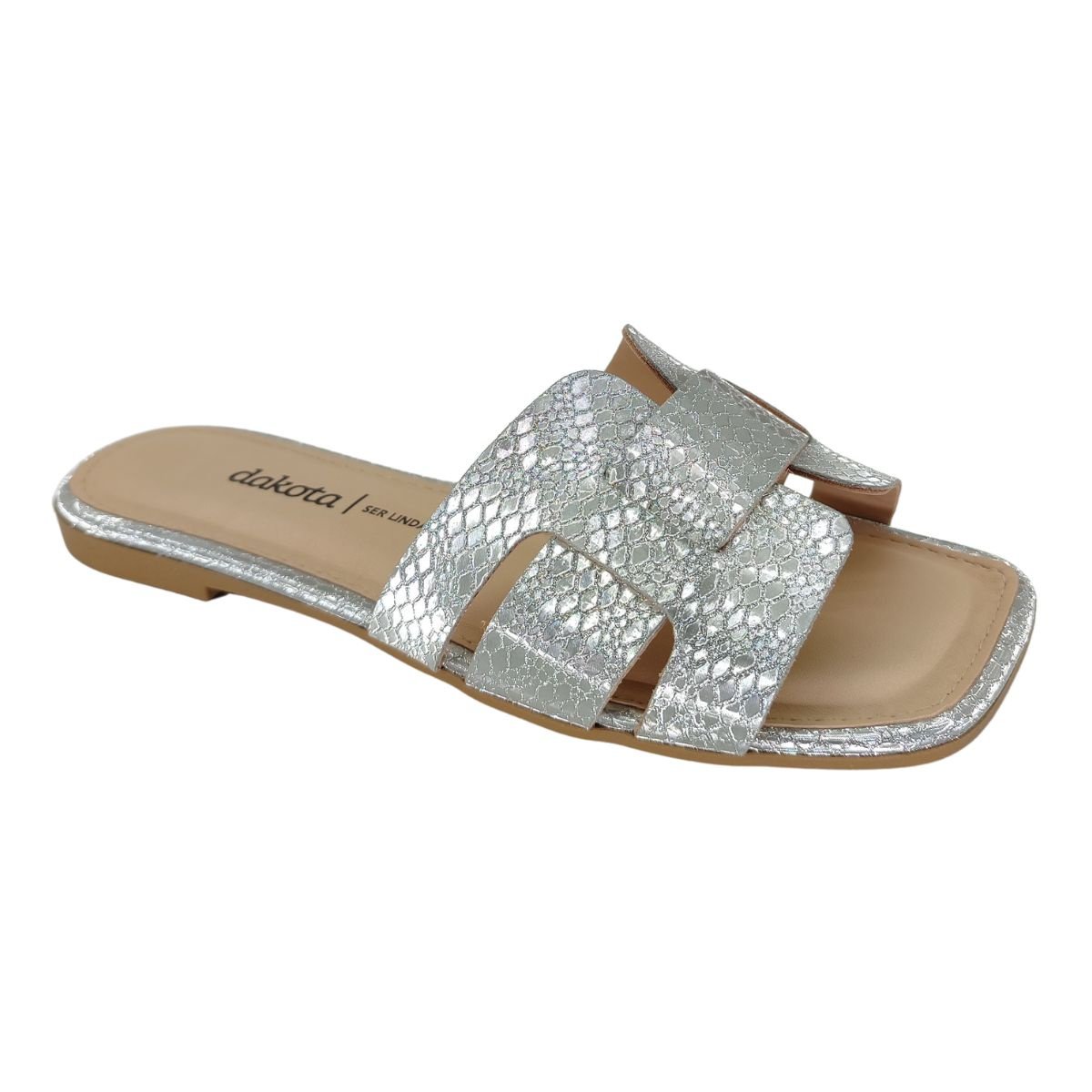 Sandália Rasteira Dakota Y8041 - Feminino Prata 1