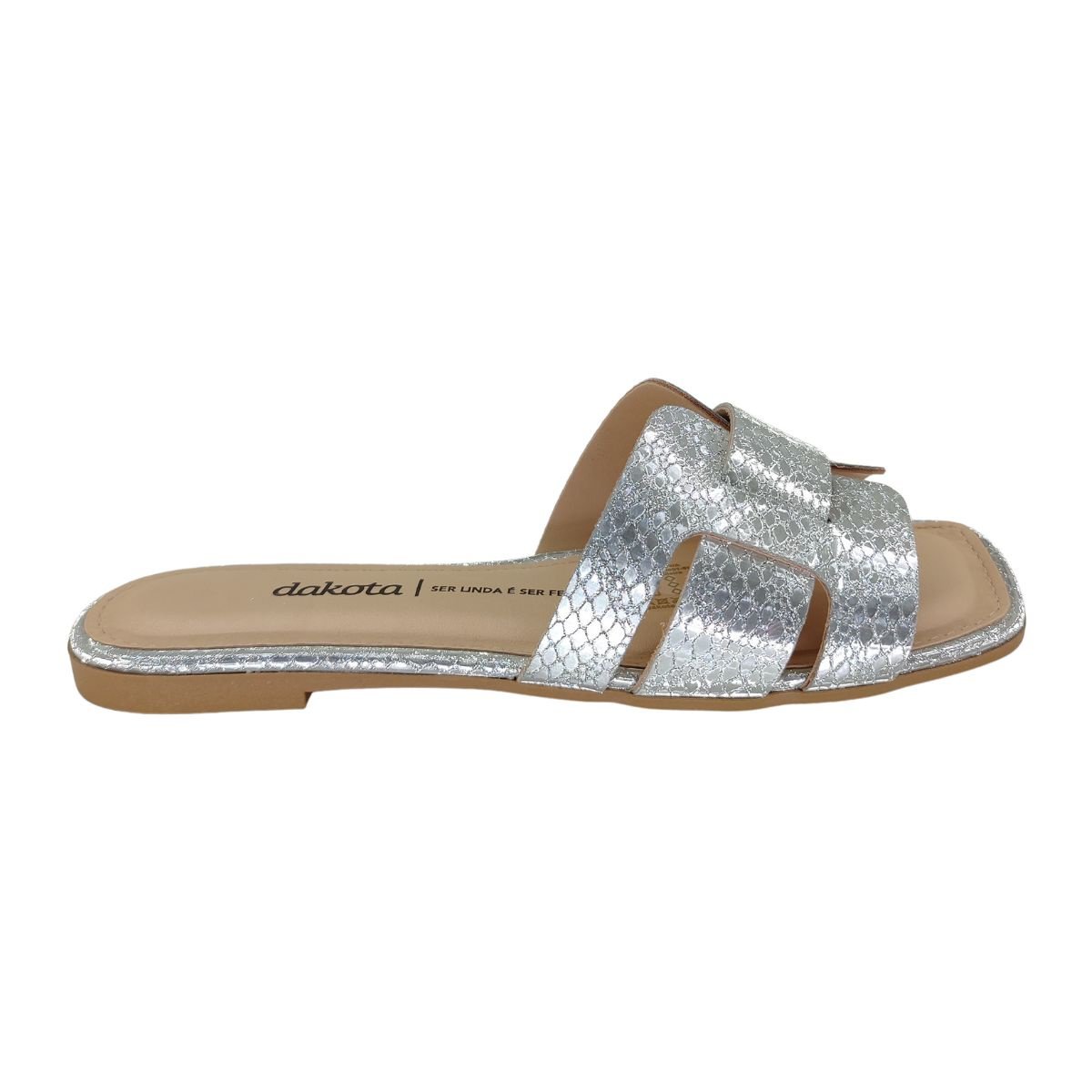 Sandália Rasteira Dakota Y8041 - Feminino Prata 2