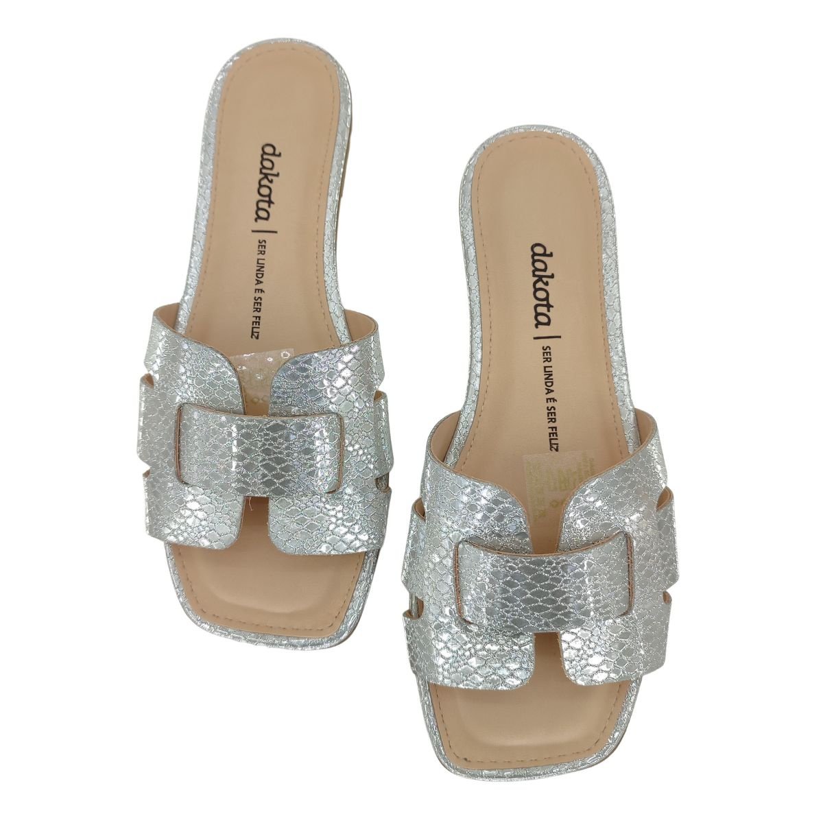 Sandália Rasteira Dakota Y8041 - Feminino Prata 4