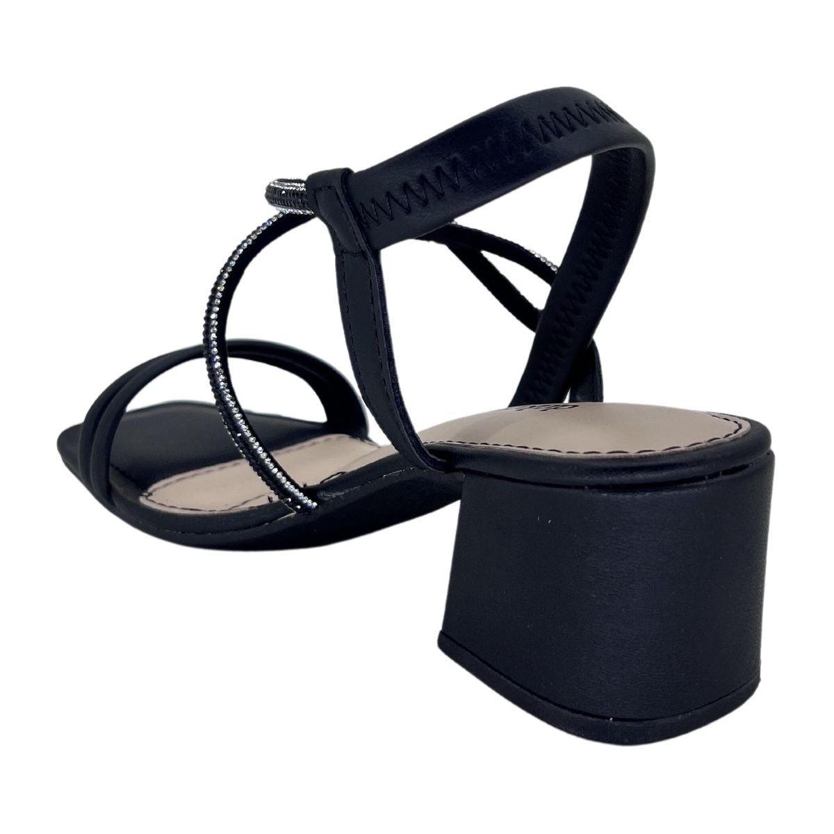 Sandália Dakota Salto Bloco Strass Y7502 - Feminino Preto 4