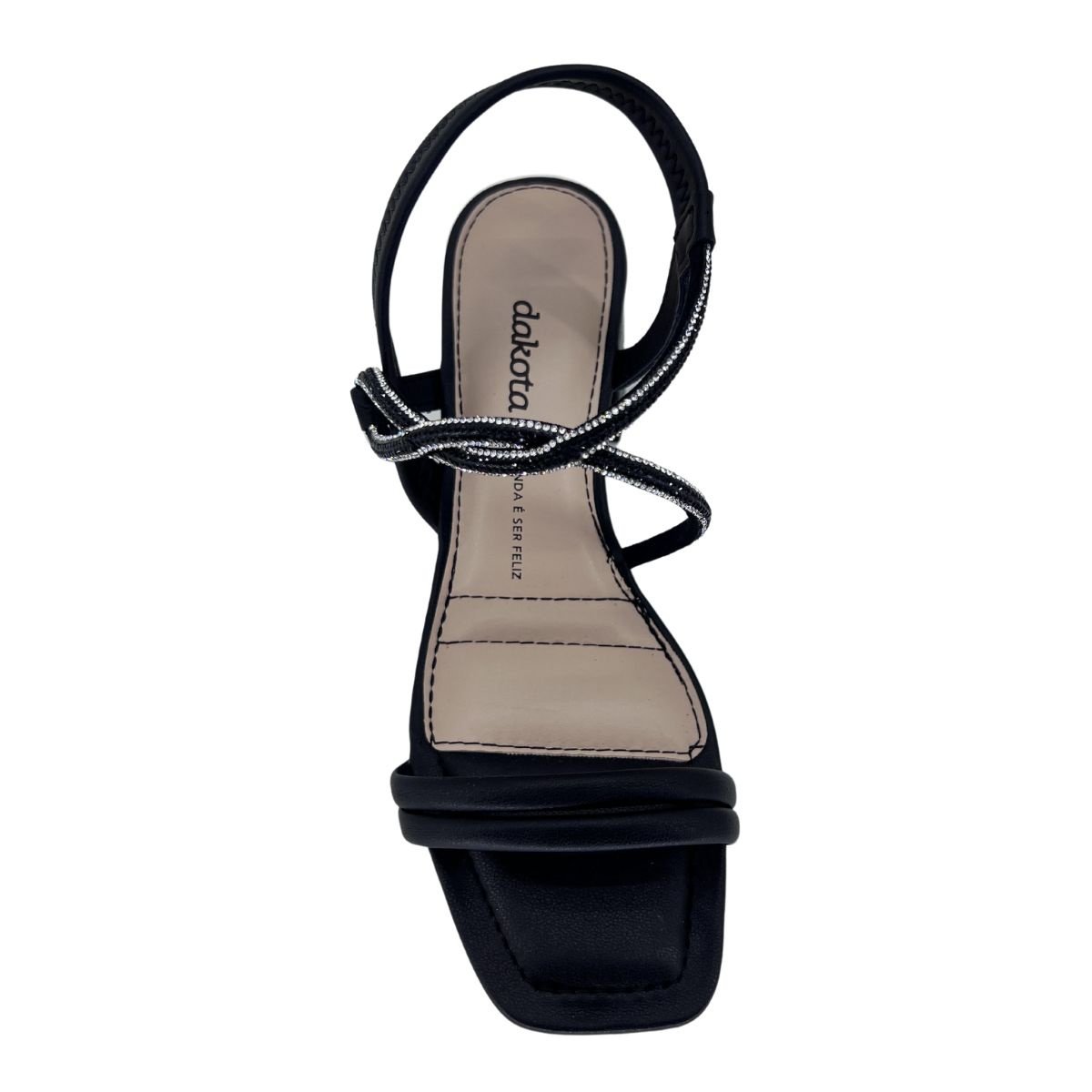 Sandália Dakota Salto Bloco Strass Y7502 - Feminino Preto 5