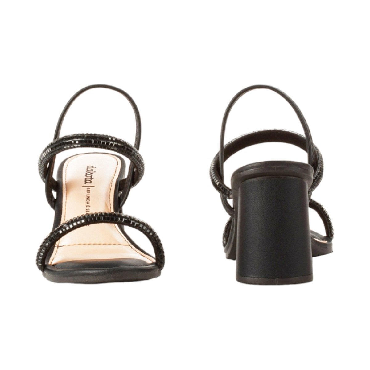 Sandália Dakota Salto Bloco Strass 6341 - Feminino Preto 4