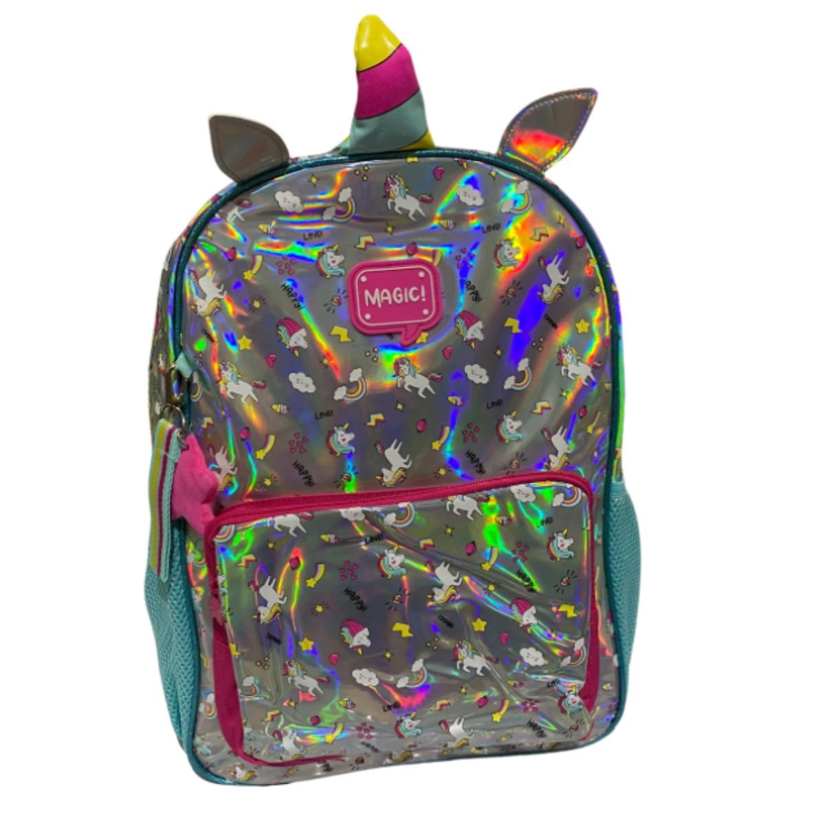 Mochila Clio Hológrafica Unicornio 23118 Verde 1