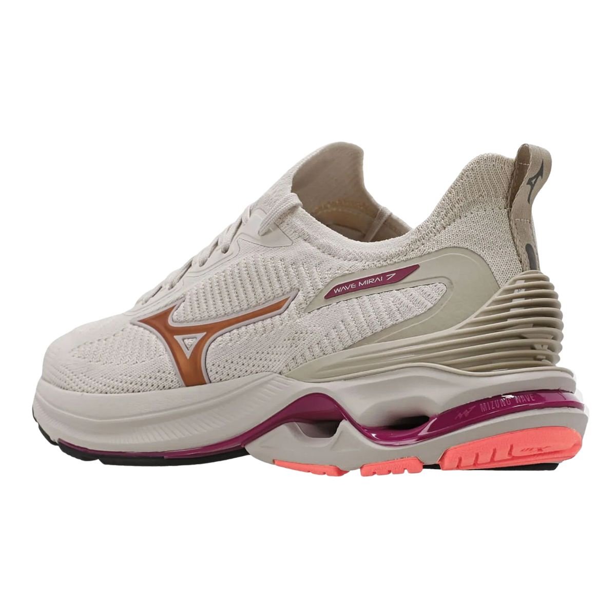 Tênis Mizuno Wave Mirai 7 - Feminino Branco/Rosa 4