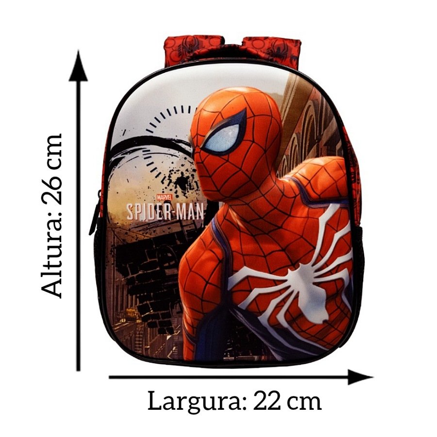 Kit Mochila de Rodinhas Xeryus 3D Spider-Man 10970 Vermelho 5