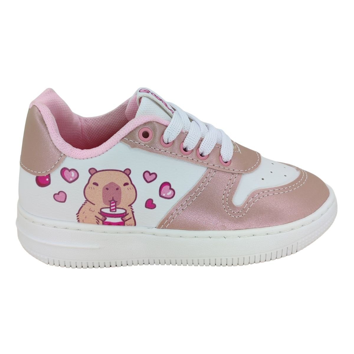 Tênis Minipé Capivara Cute MP2540S - juvenil Branco/Rosa 2