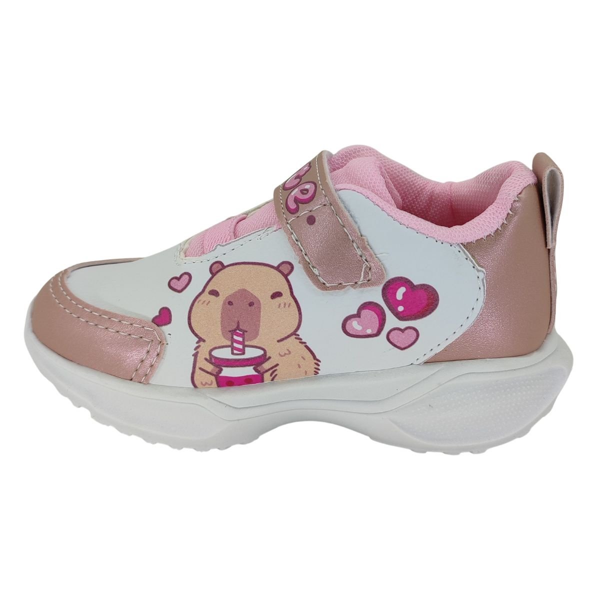 Tênis Minipé Capivara Cute Led MP2530 - Juvenil Branco/Rosa 3
