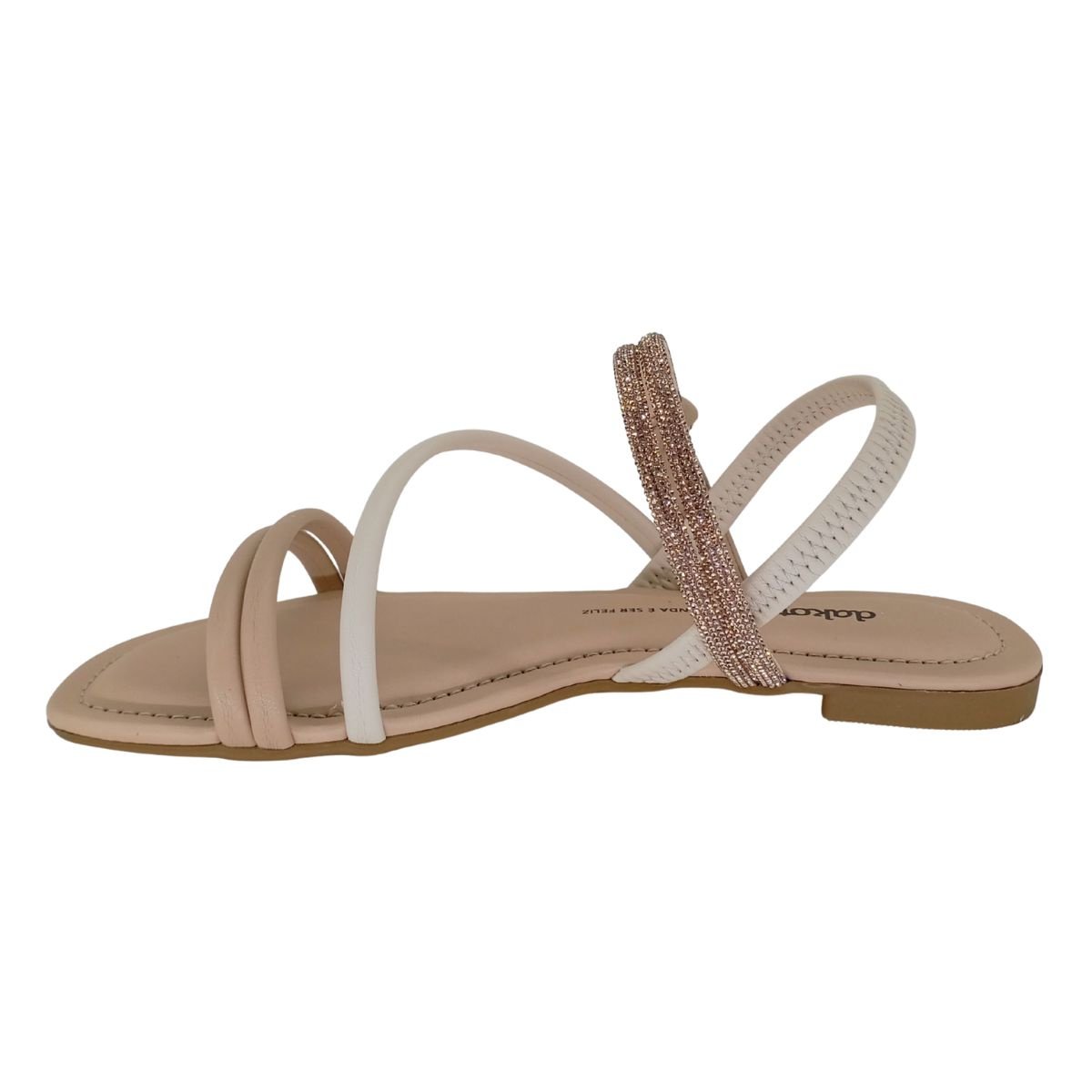 Sandália Dakota Tiras Strass Y9442 - Feminino Bege 3