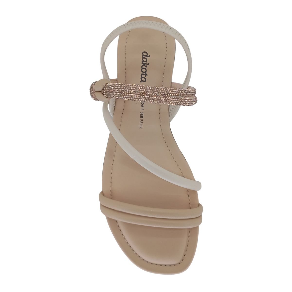 Sandália Dakota Tiras Strass Y9442 - Feminino Bege 4