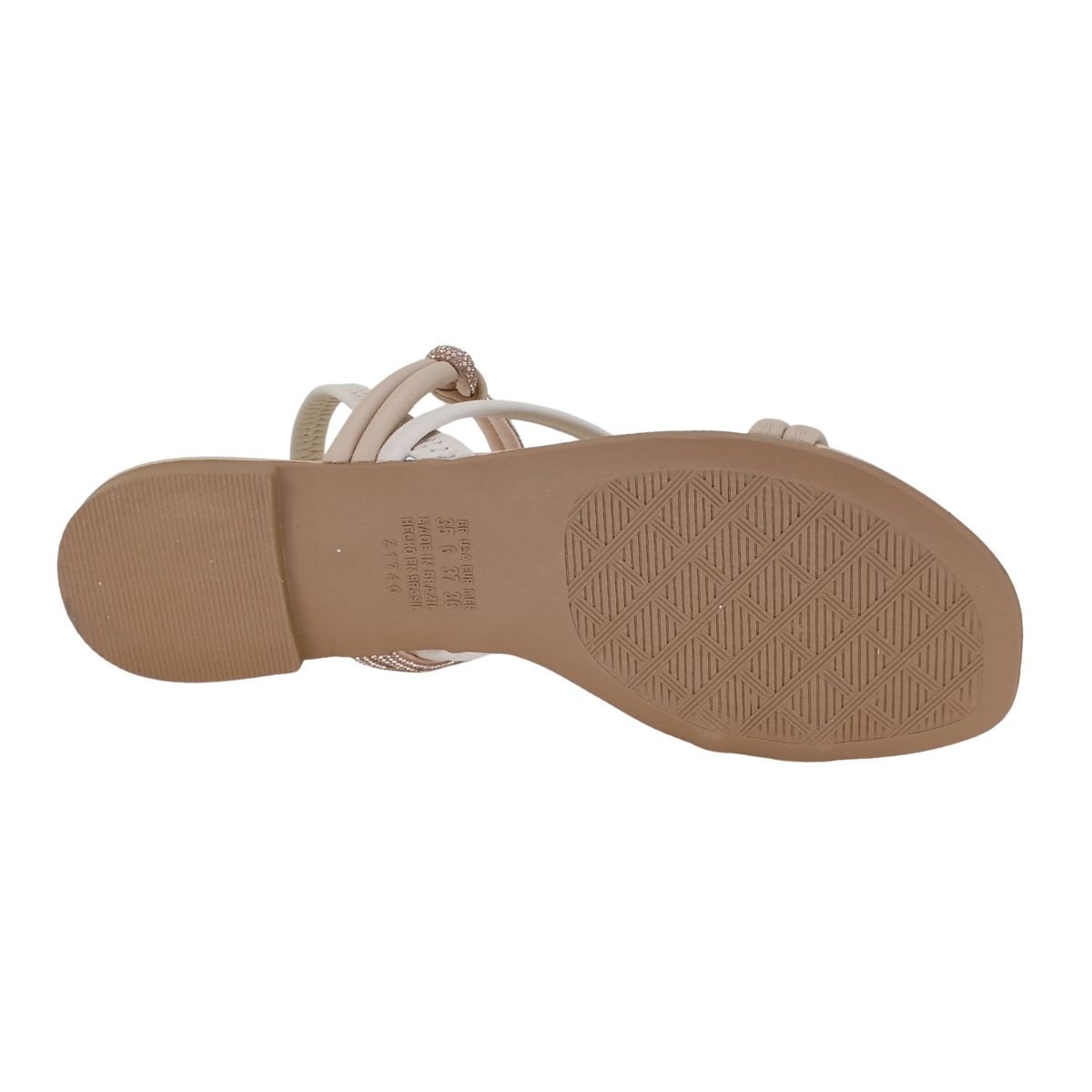 Sandália Dakota Tiras Strass Y9442 - Feminino Bege 5