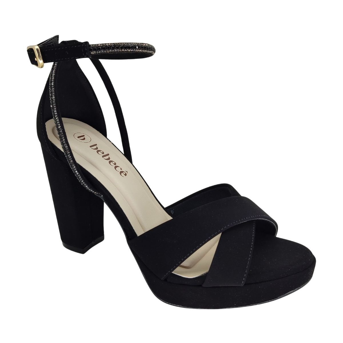 Sandália Bebecê Salto Alto Strass T8428248 - Feminino