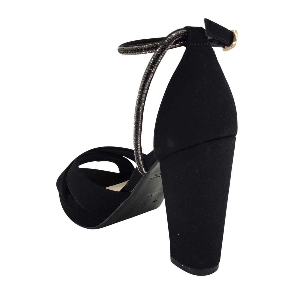 Sandália Bebecê Salto Alto Strass T8428248 - Feminino Preto 4