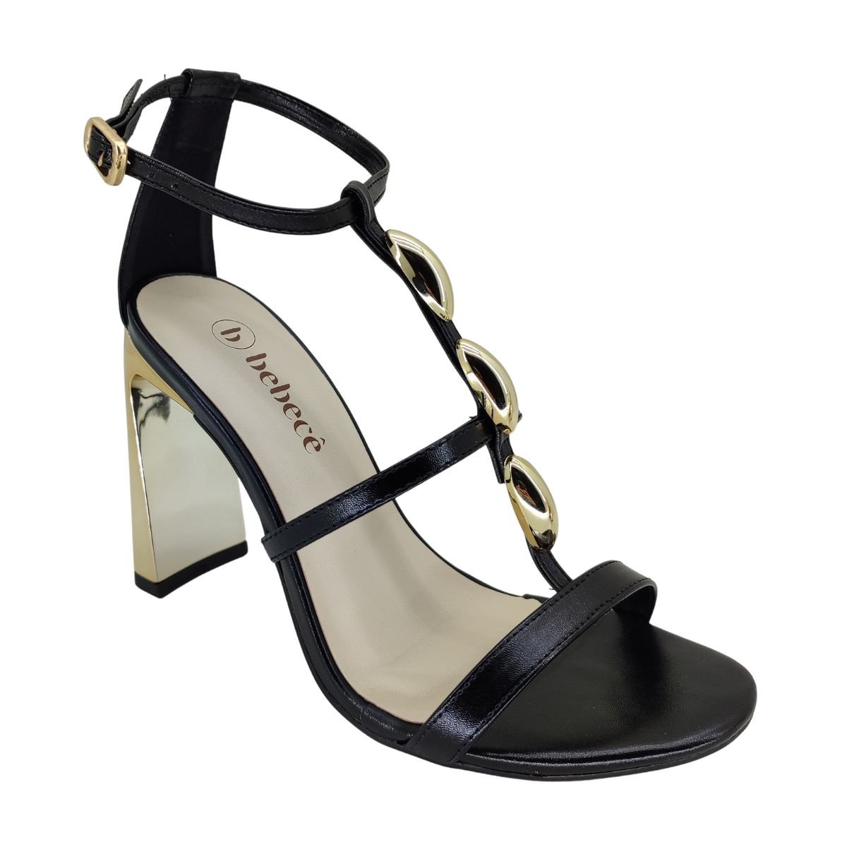 Sandália Bebecê Salto Médio Tiras T8620162 - Feminino