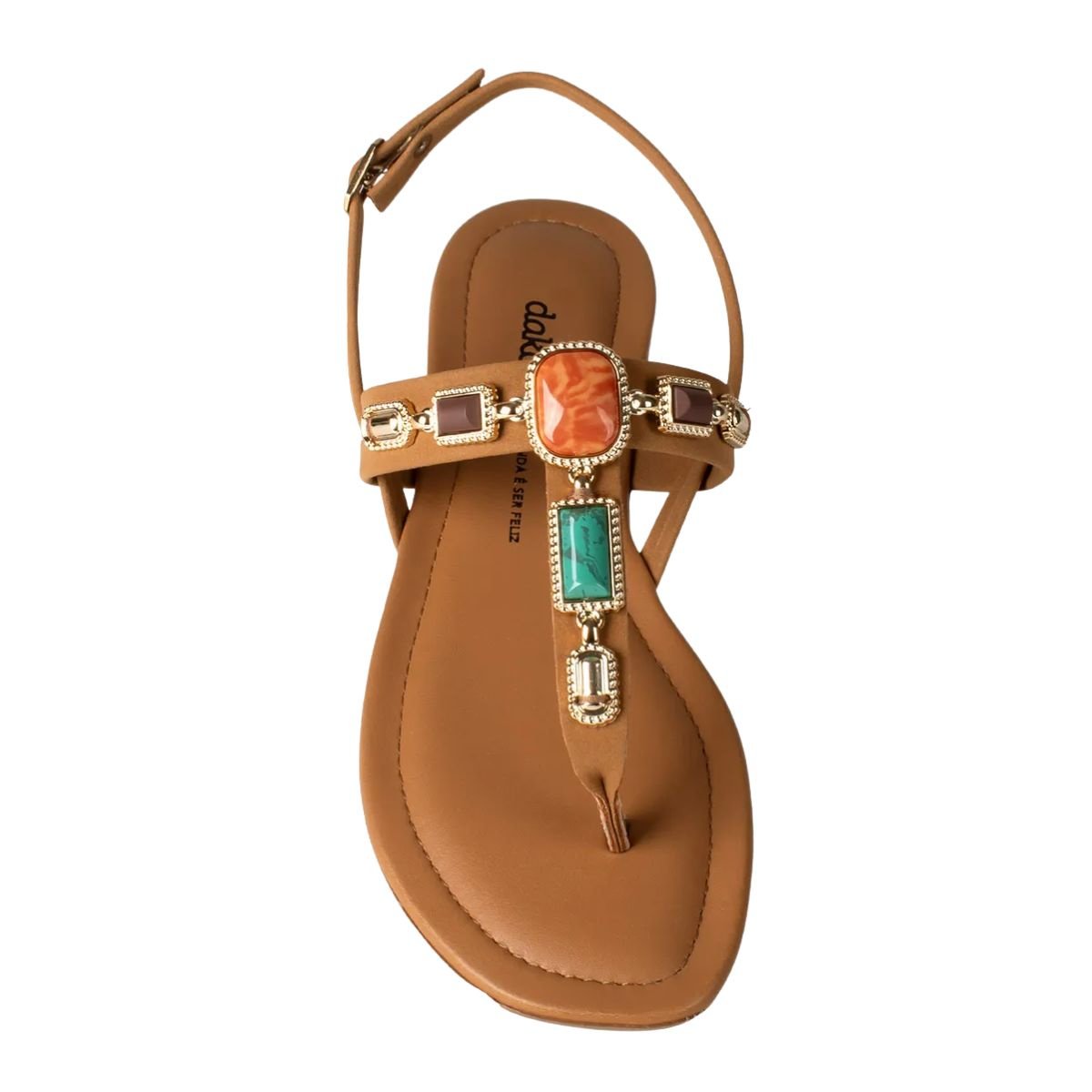 Sandália Dakota Rasteira Pedraria Y9571 - Feminino Marrom 4