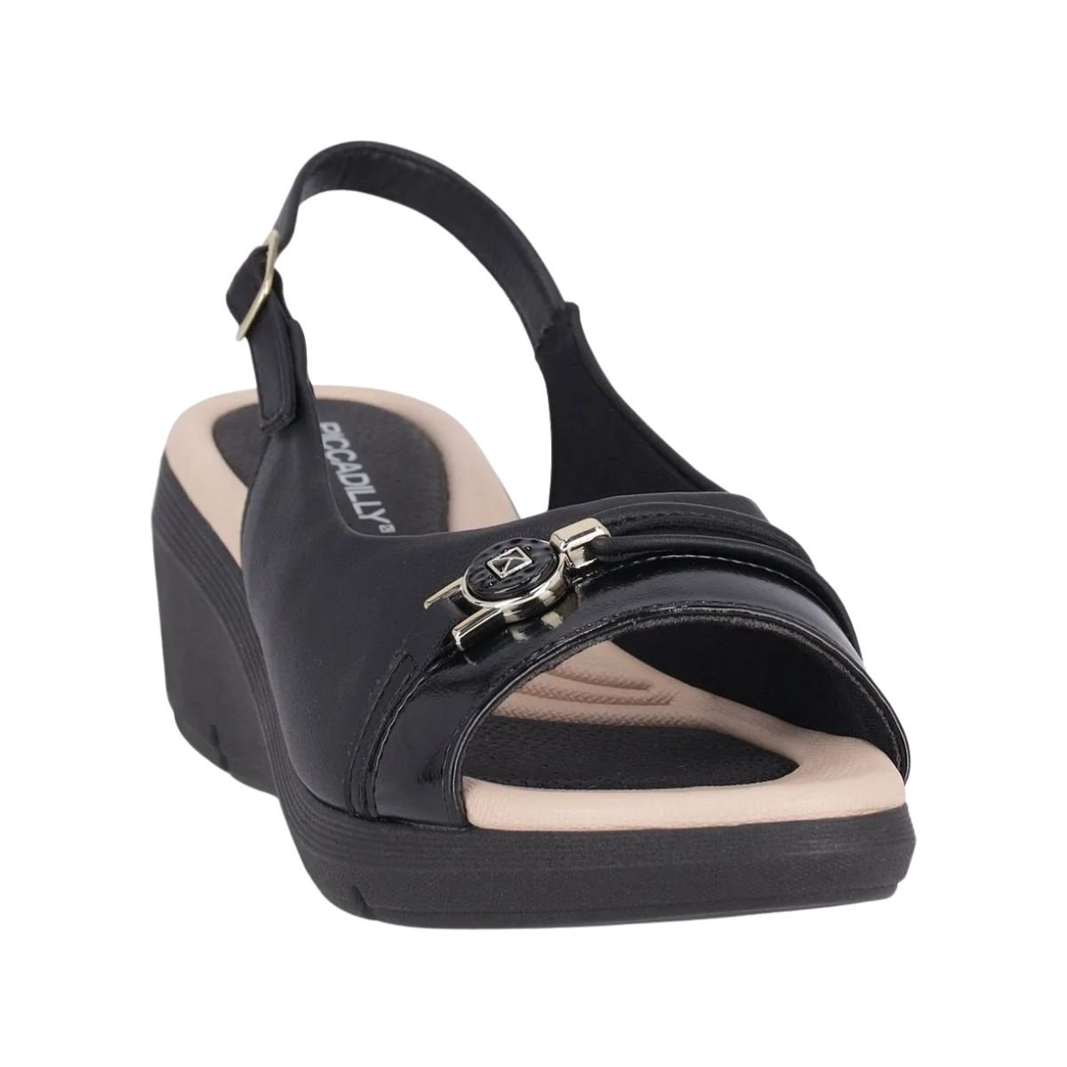 Sandália Piccadilly Slingback Anabela 540409 - Feminino Preto 2