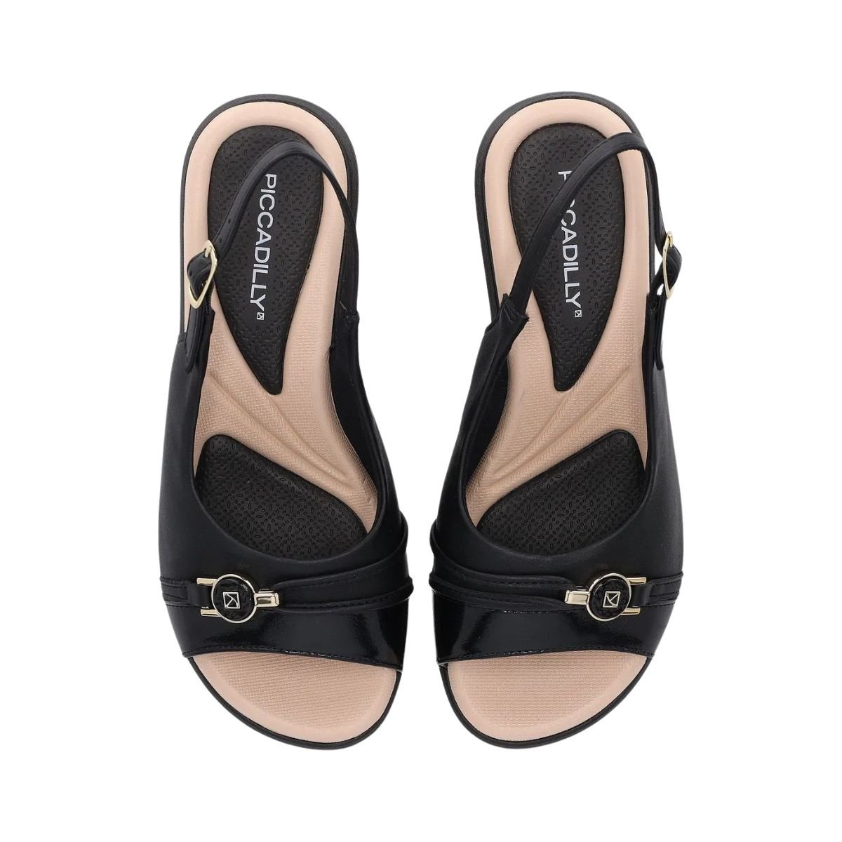 Sandália Piccadilly Slingback Anabela 540409 - Feminino Preto 3