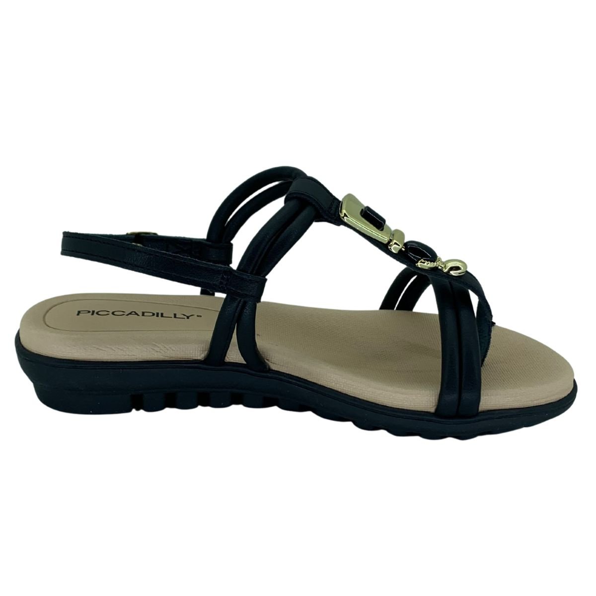 Sandália Piccadilly Napa Stretch Soft 523002 - Feminino Preto 2