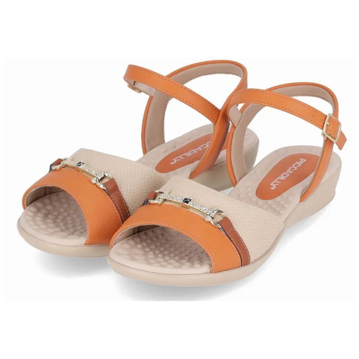 Sandália Piccadilly Wide Fit 500406 - Feminino Bege 2