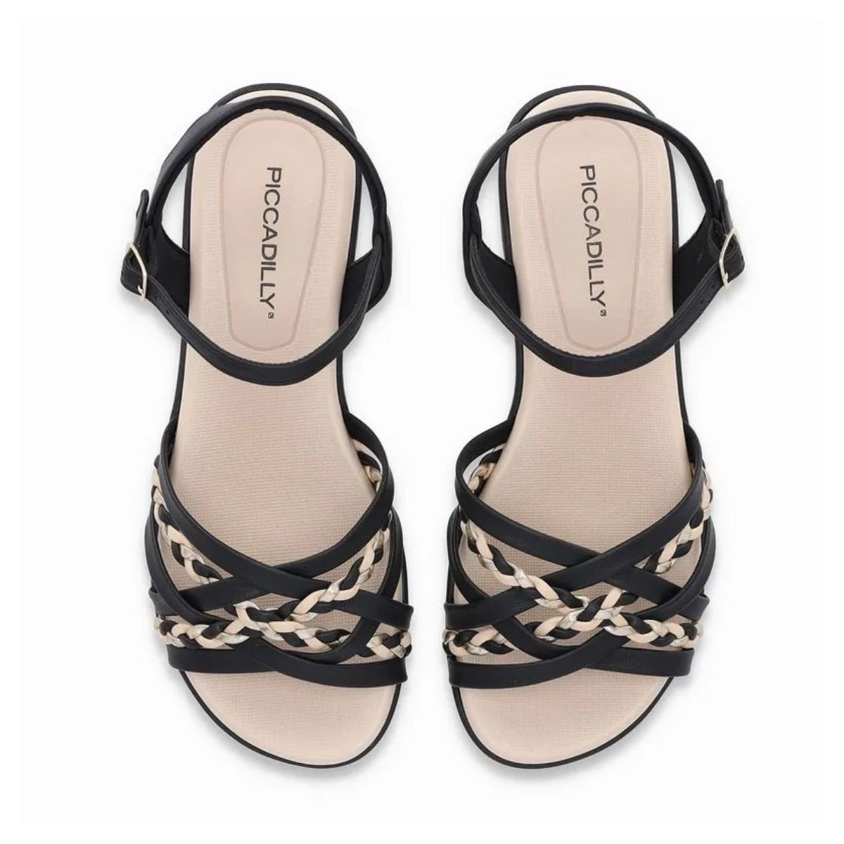 Sandália Wide Fit Piccadilly 523007 - Feminino Preto 4