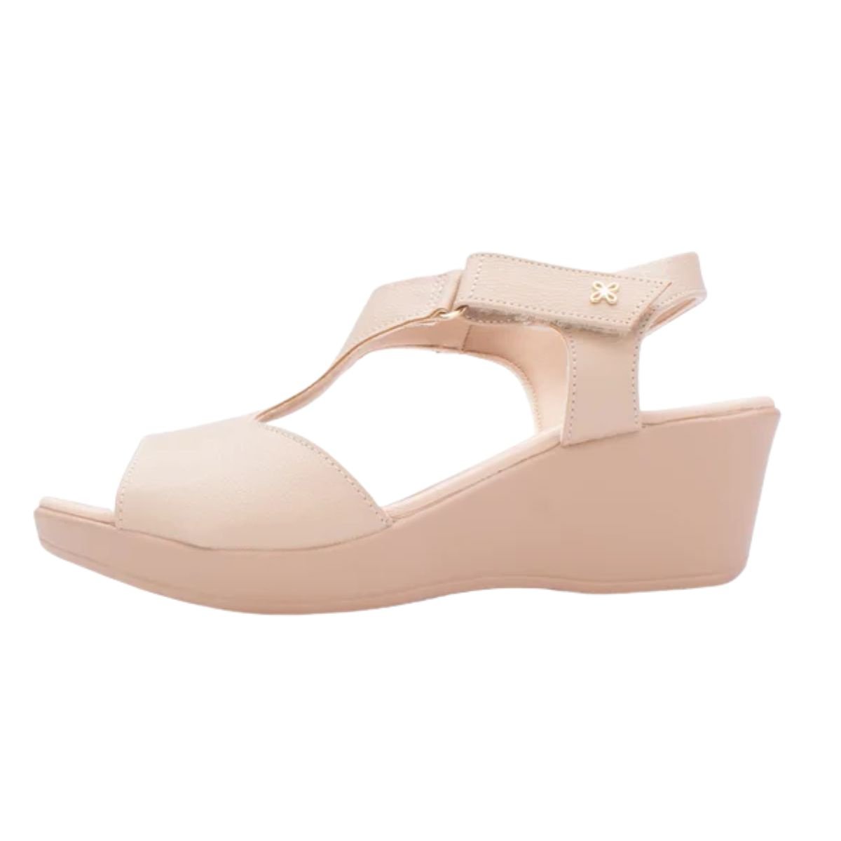 Sandália Softli Anabela Floater Lux 10028 - Feminino Bege 2