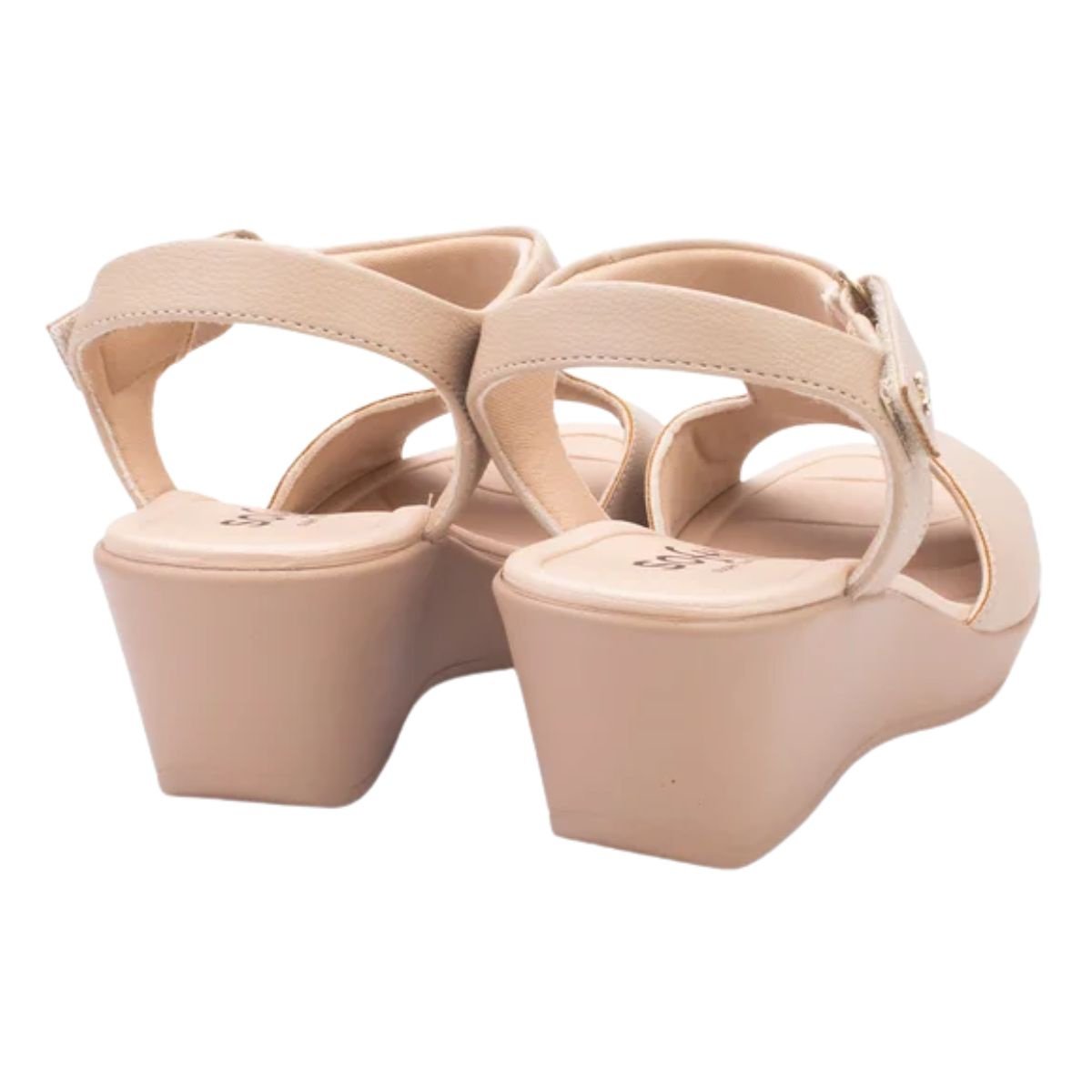 Sandália Softli Anabela Floater Lux 10028 - Feminino Bege 4