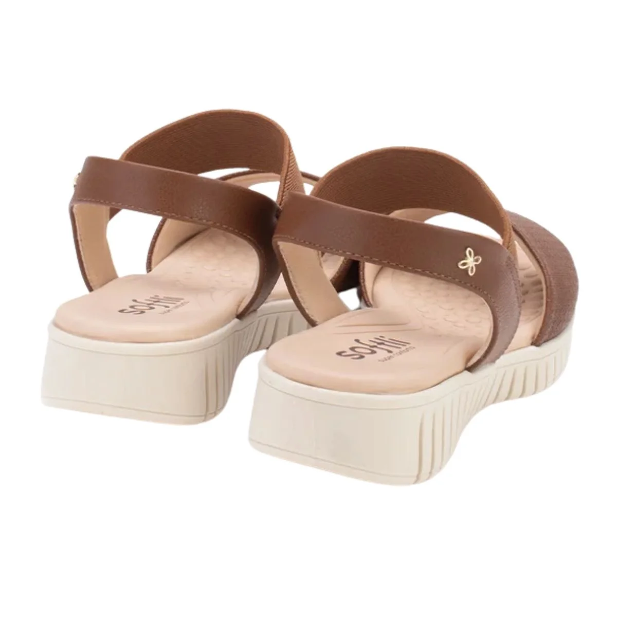 Sandália Softli Flatform Laise Lux 10140 - Feminino Marrom 4