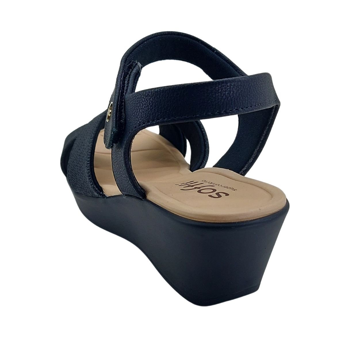 Sandália Softli Anabela Laise Lux 10167 - Feminino Preto 4