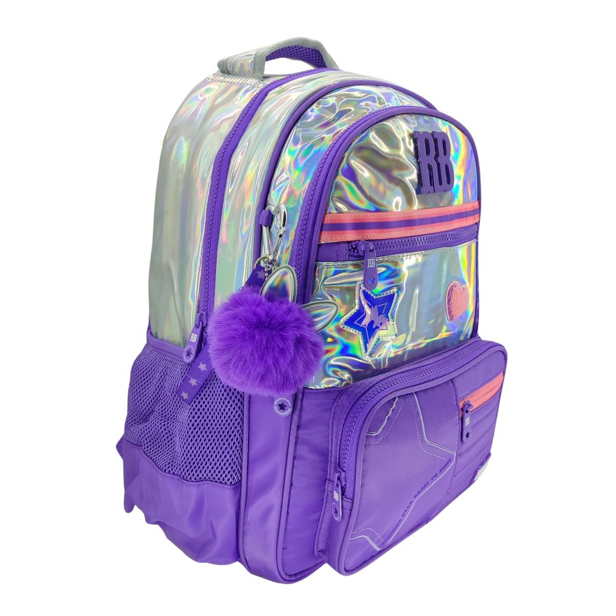 Mochila Holográfica Rebecca Bonbon "17" Polegadas 27017 Roxo 2