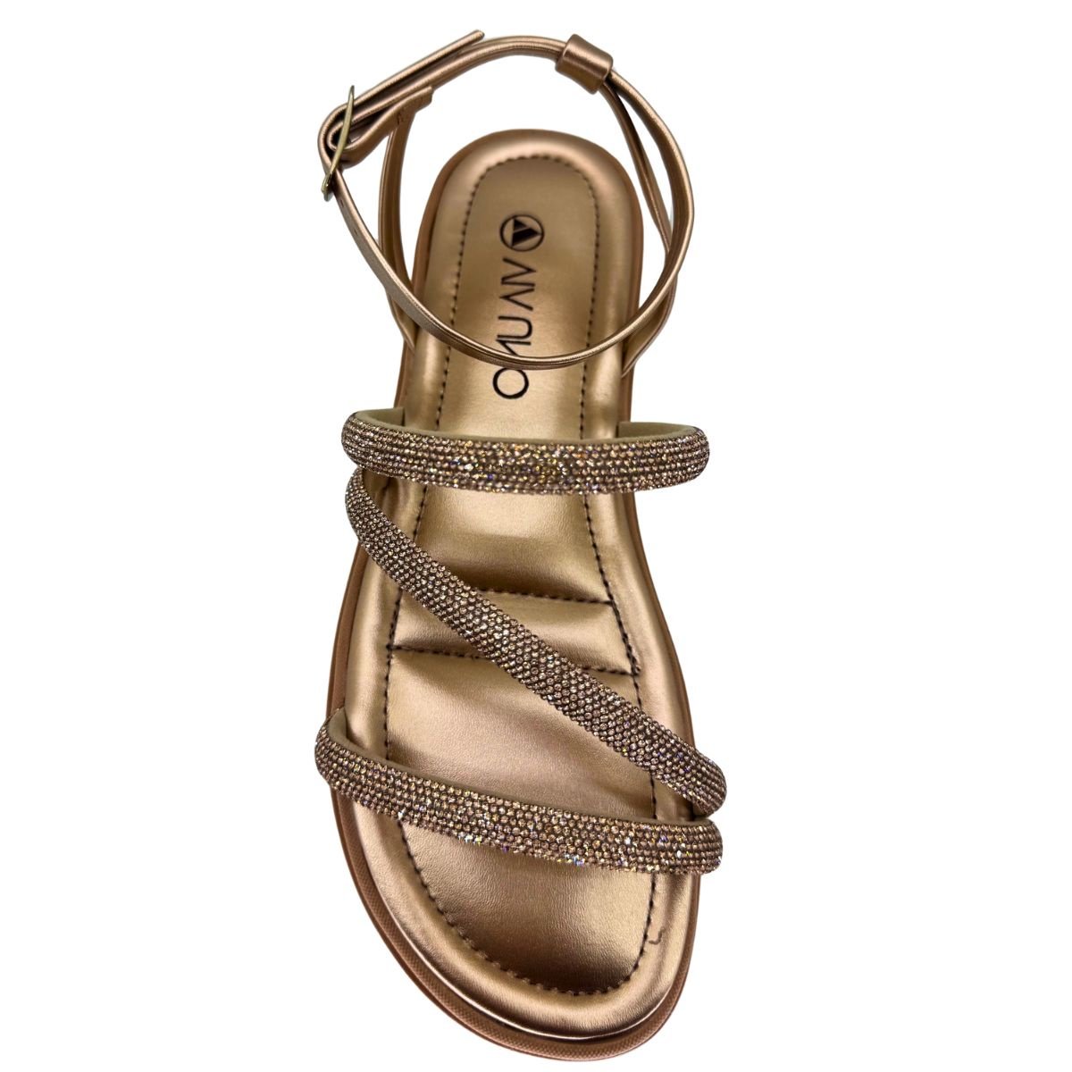 Sandália Via Uno Tiras Brilhantes 885002 - Feminino Dourado 4