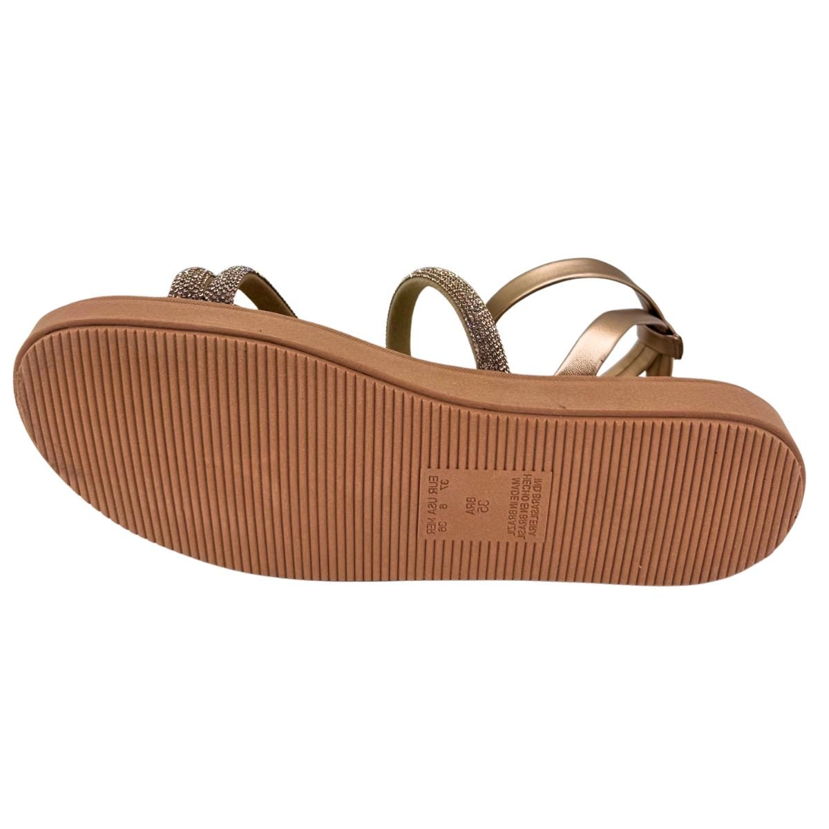 Sandália Via Uno Tiras Brilhantes 885002 - Feminino Dourado 5