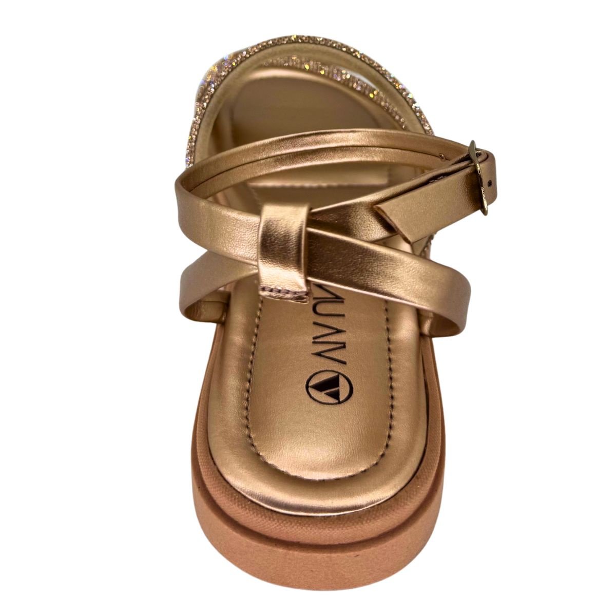 Sandália Via Uno Tiras Brilhantes 885002 - Feminino Dourado 6