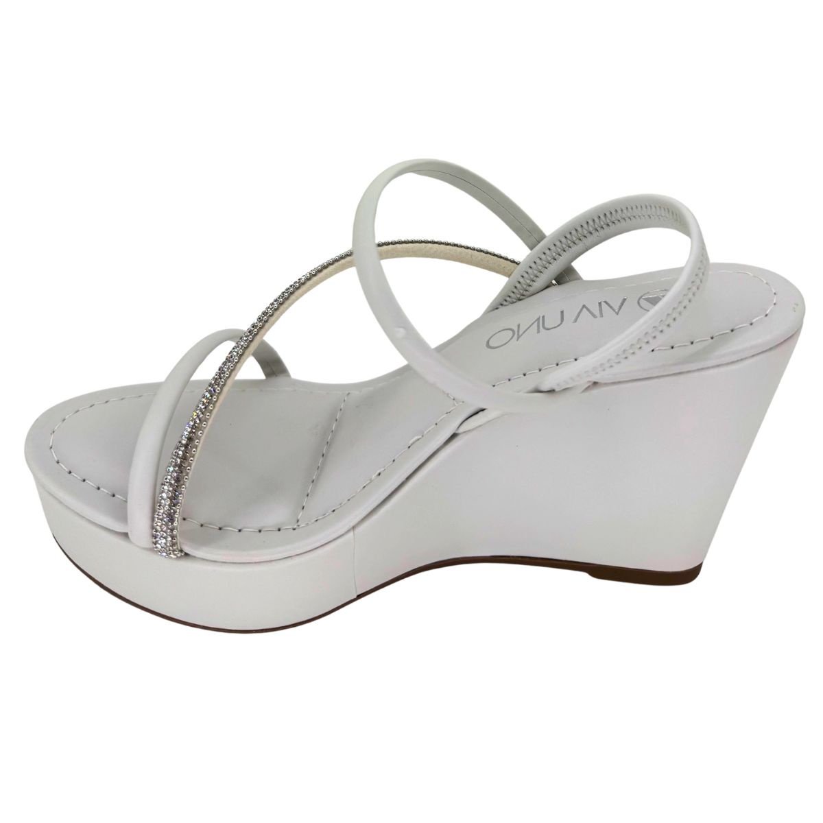 Sandália Via Uno Tira Brilhante 330103 - Feminino Branco 3