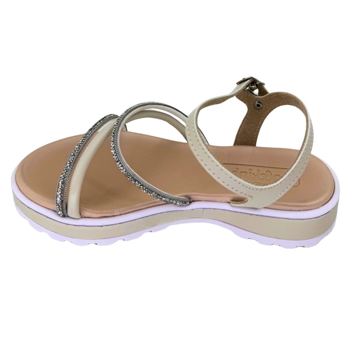 Sandália Molekinha Tiras com Brilho 2361205 - Juvenil Bege 3