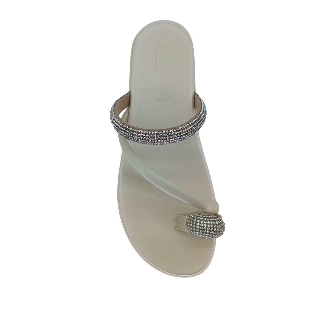 Sandália Moleca Tiras com Brilho 5490127 - Feminino Branco 4