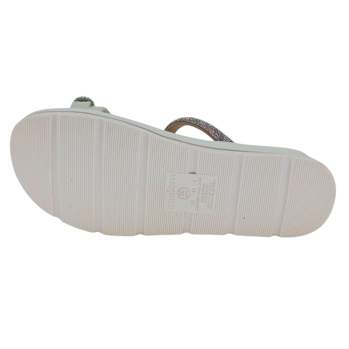 Sandália Moleca Tiras com Brilho 5490127 - Feminino Branco 5