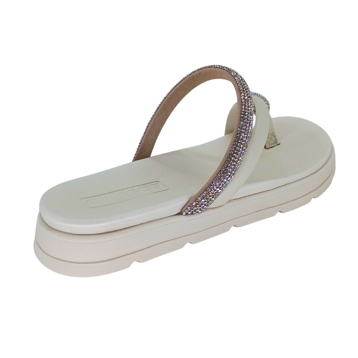 Sandália Moleca Tiras com Brilho 5490127 - Feminino Branco 6