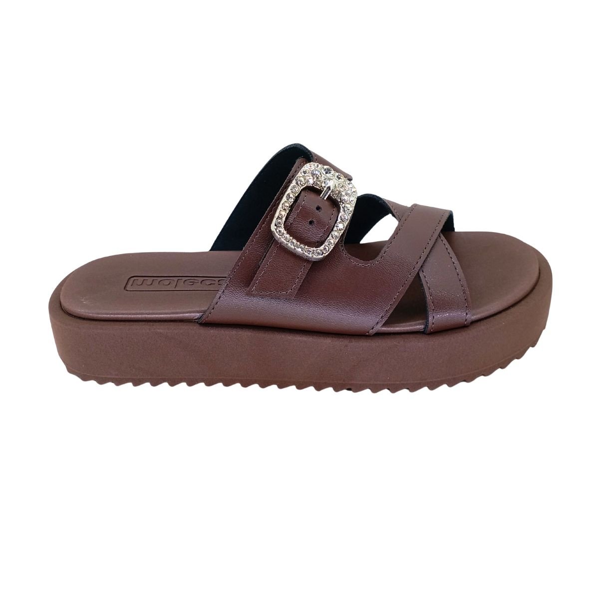 Sandália Papete Moleca Fivela com Brilho 5489122 - Feminino Marrom 2