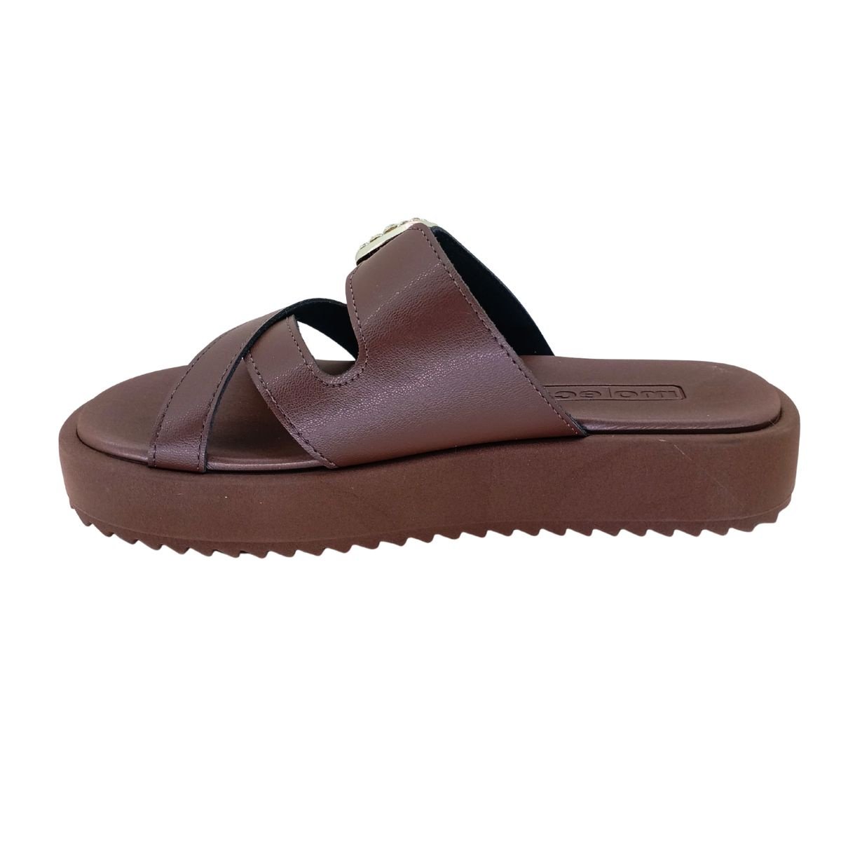 Sandália Papete Moleca Fivela com Brilho 5489122 - Feminino Marrom 3