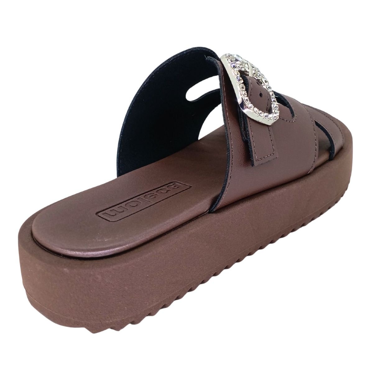 Sandália Papete Moleca Fivela com Brilho 5489122 - Feminino Marrom 6