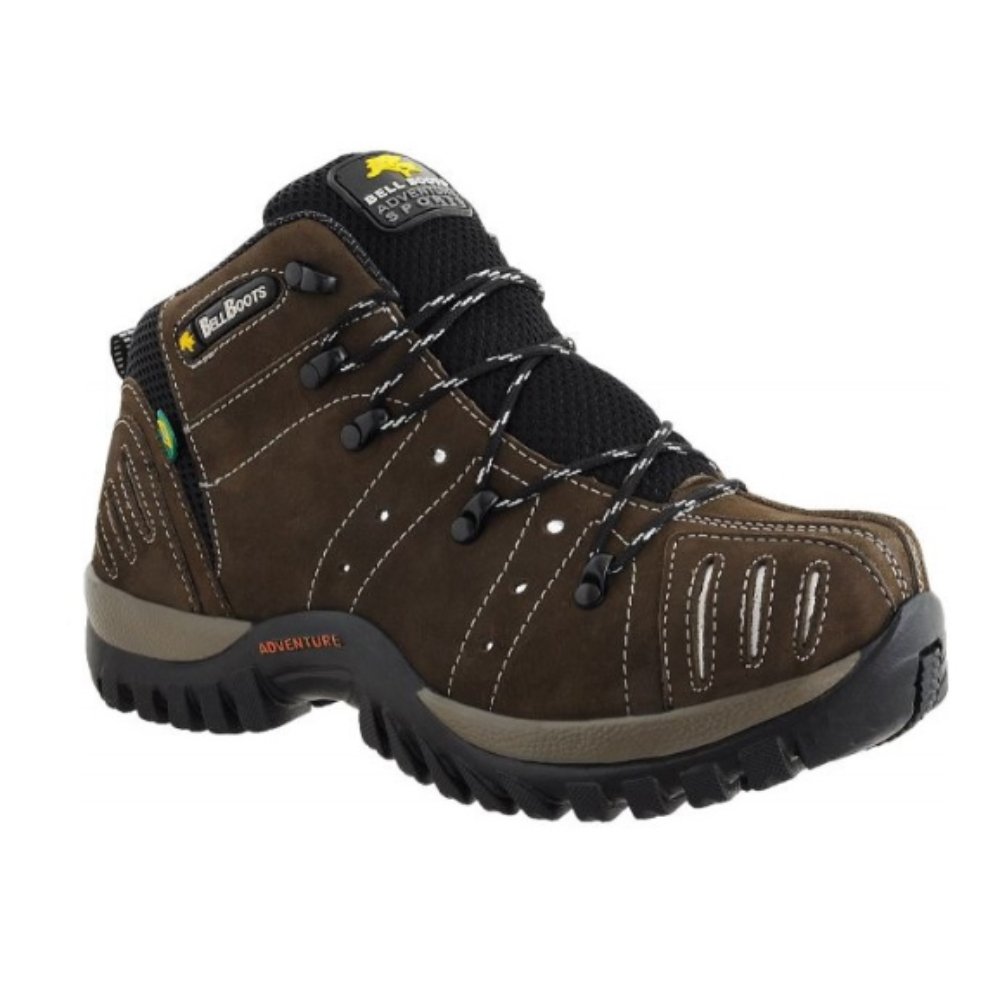 Bota Coturno Casual Bell Boots em Couro Sola Robusta Detalhes Costura e Recortes Marrom 1