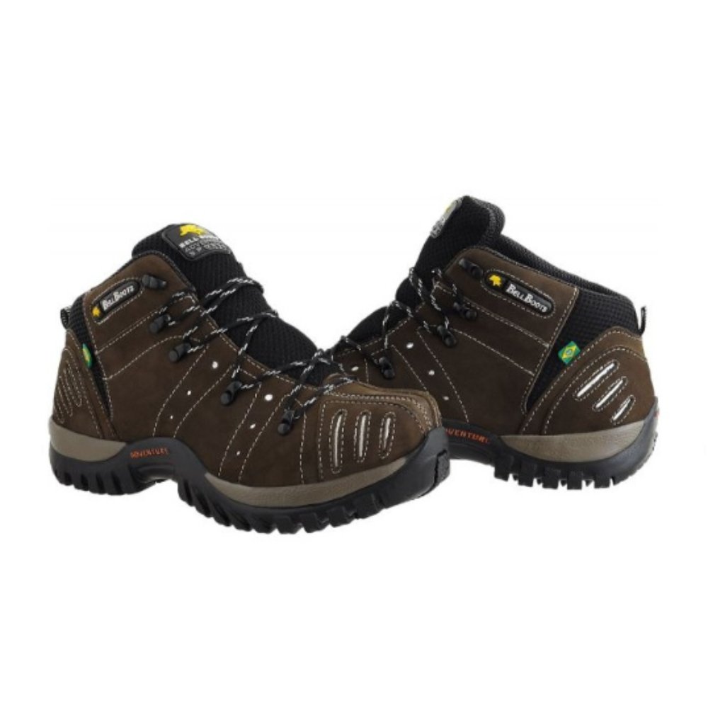 Bota Coturno Casual Bell Boots em Couro Sola Robusta Detalhes Costura e Recortes Marrom 2