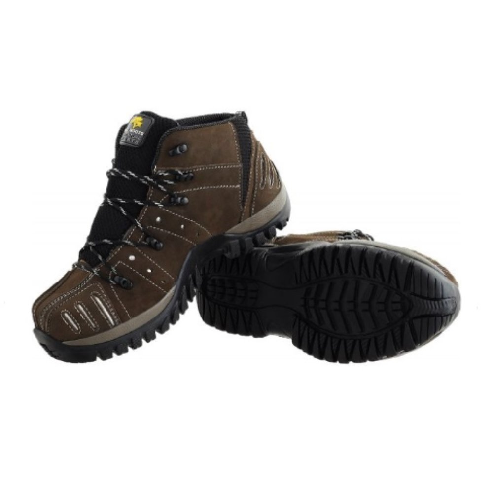 Bota Coturno Casual Bell Boots em Couro Sola Robusta Detalhes Costura e Recortes Marrom 3
