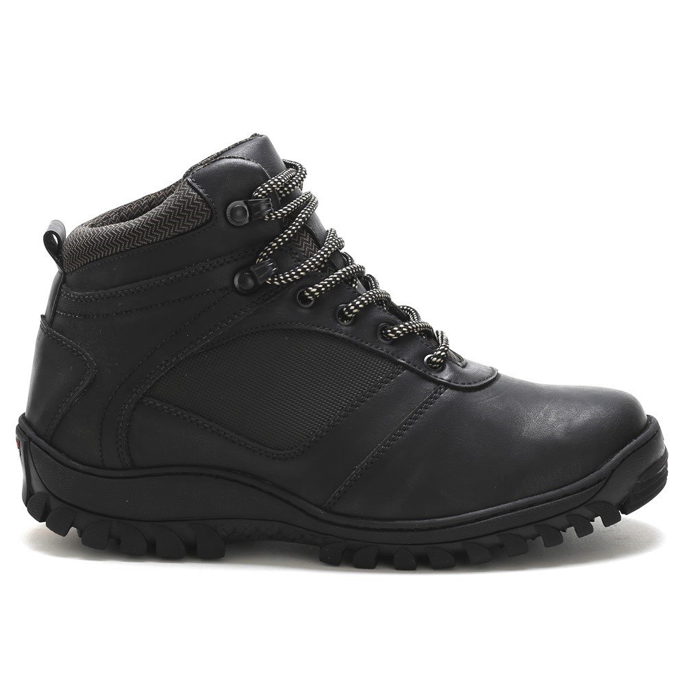 Bota Coturno Basico Pires Shoes com Cadarço e Sola Borracha Robusta Resistente Preto 3