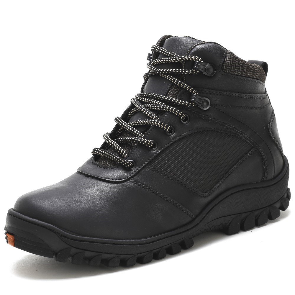 Bota Coturno Basico Pires Shoes com Cadarço e Sola Borracha Robusta Resistente Preto 4