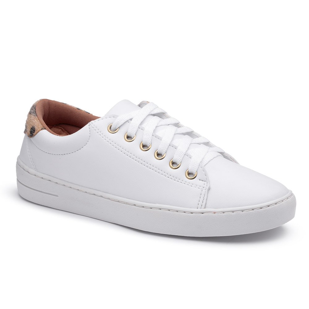 Tênis Casual Pires Shoes com Cadarço Detalhe Traseiro e Sola Borracha Costurada Branco 1
